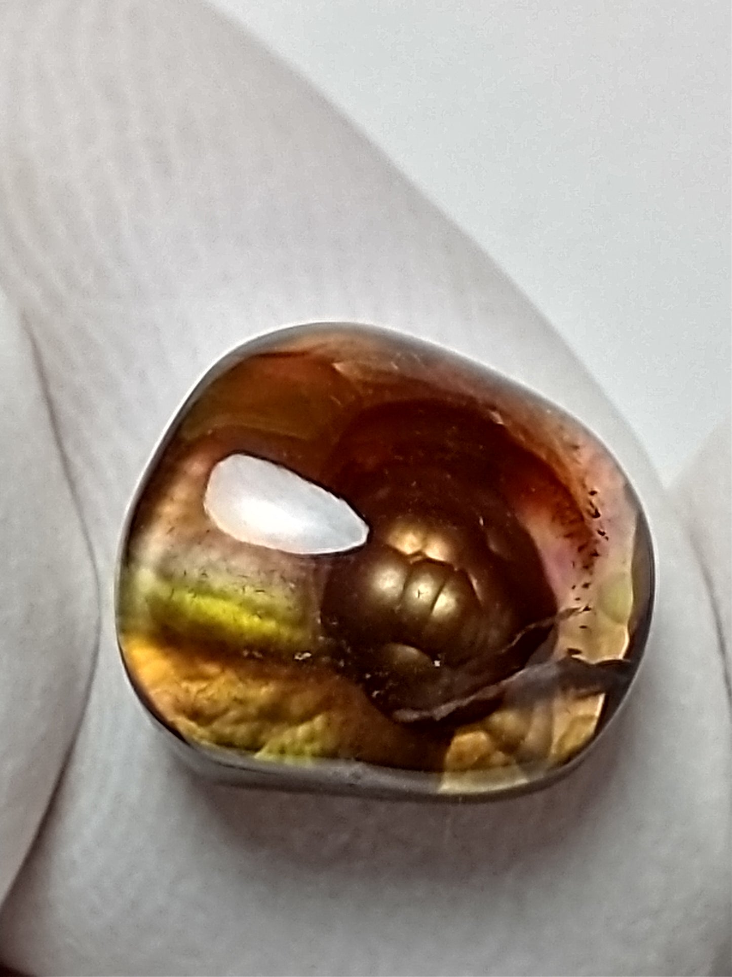Fire Agate Cabochon, 3.5 Carat