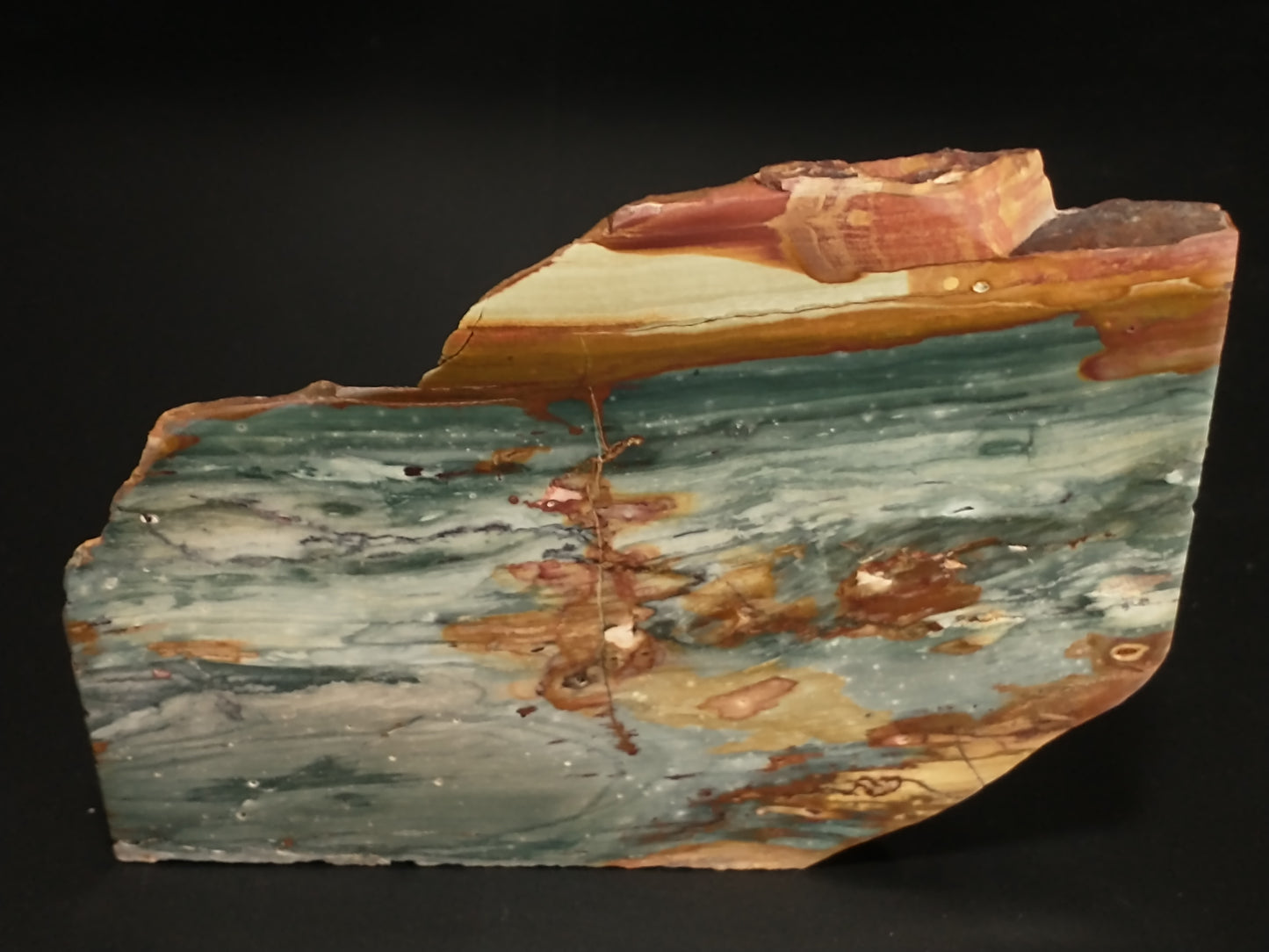 Larsonite Jasper Rough, Polished End