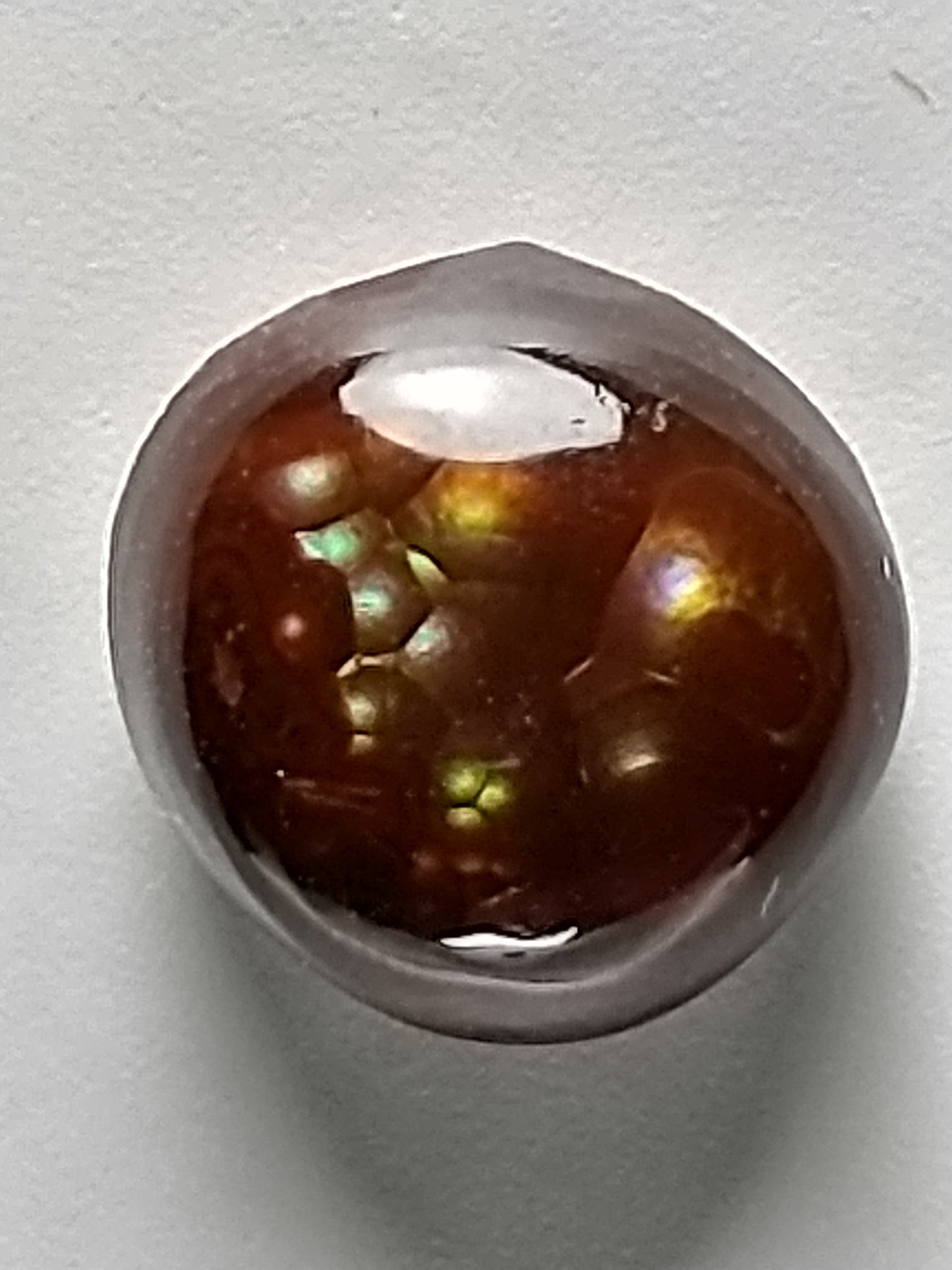 Fire Agate Cabochon, 2 Carat