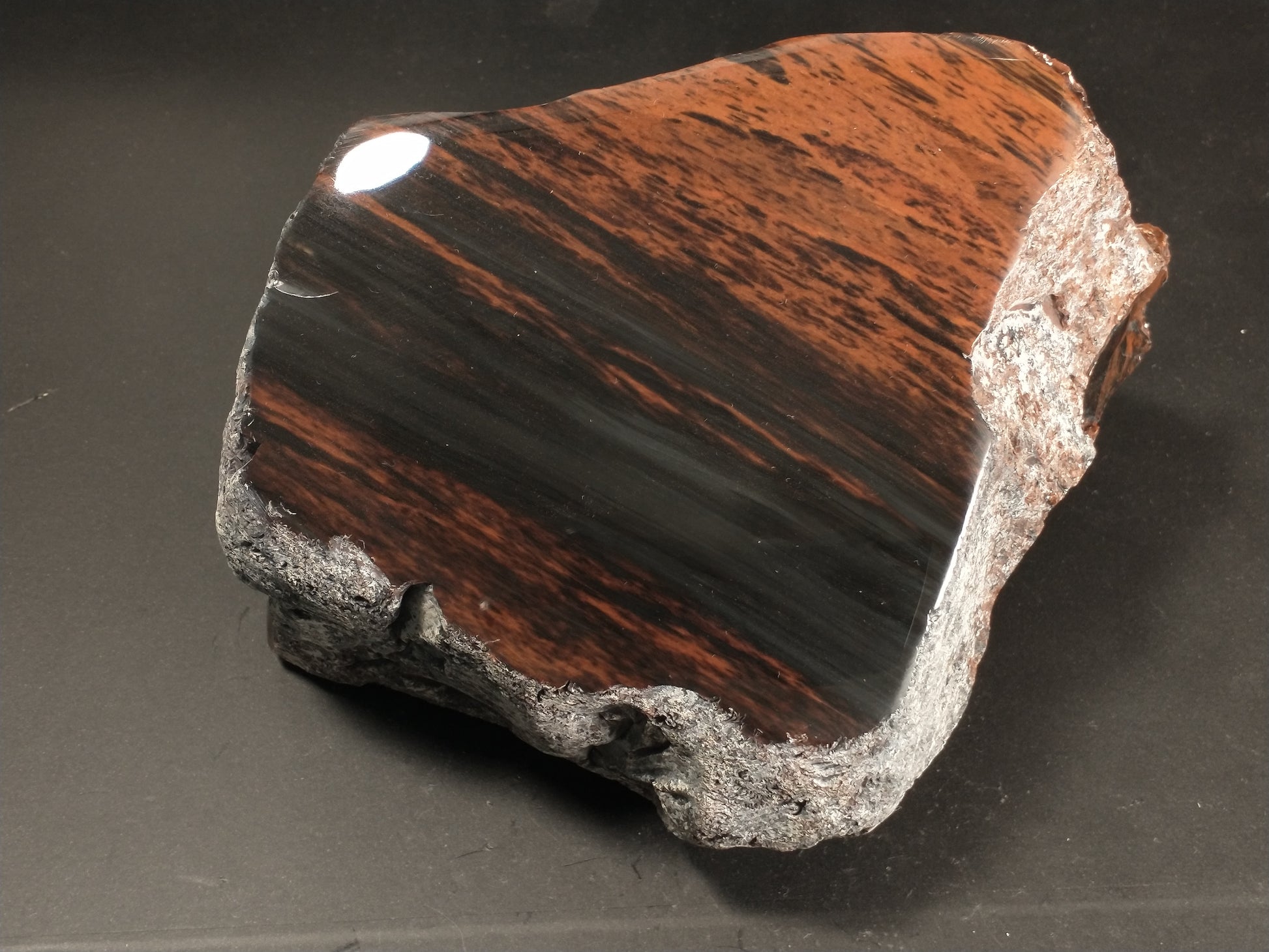 Obsidian Mahogany Rough Crystal, Partial Polish, 4.3 lbs