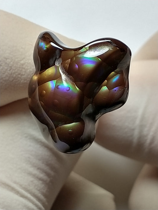 Fire Agate Cabochon, 18 Carat