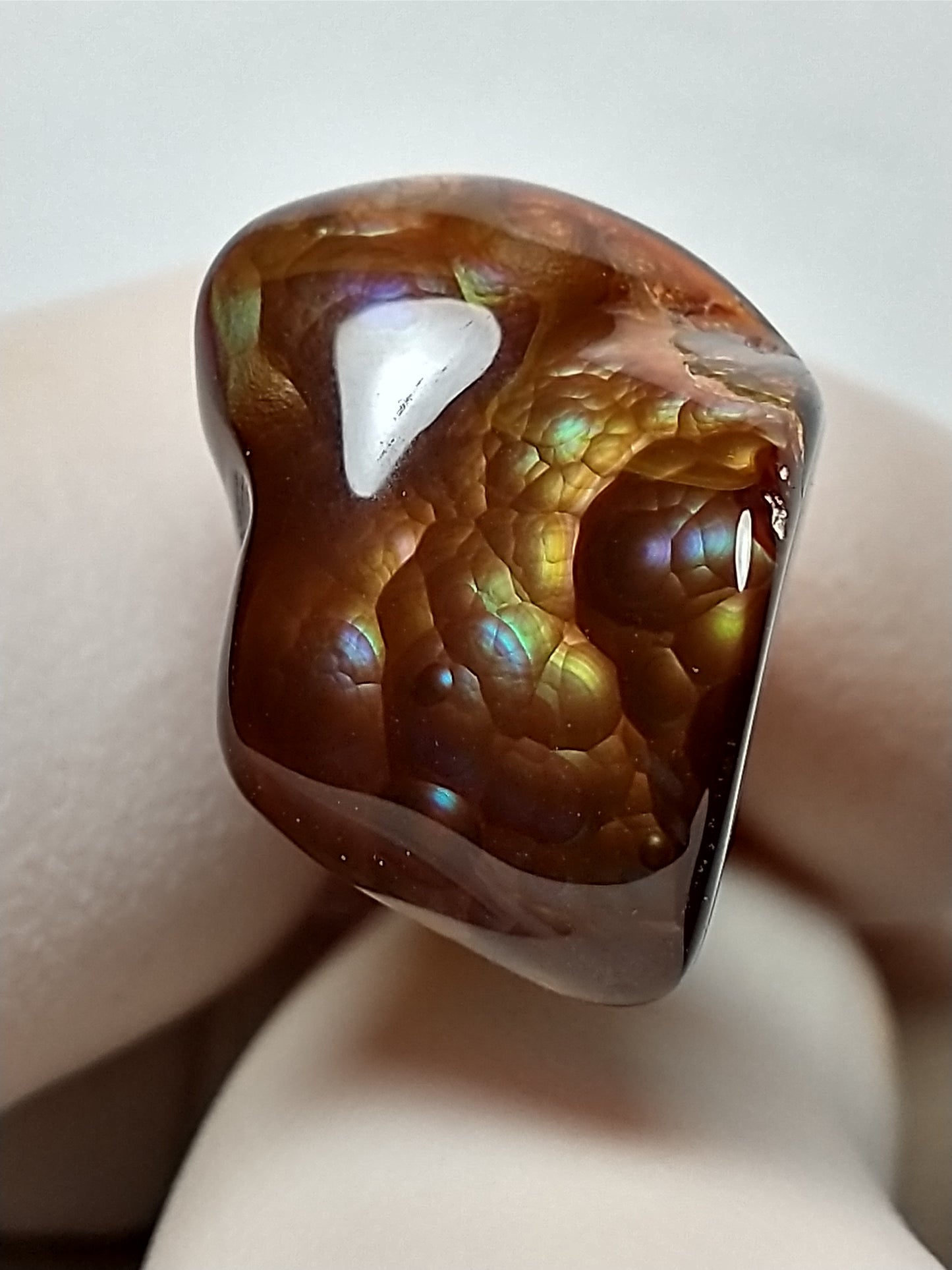Fire Agate Cabochon, 13 Carat