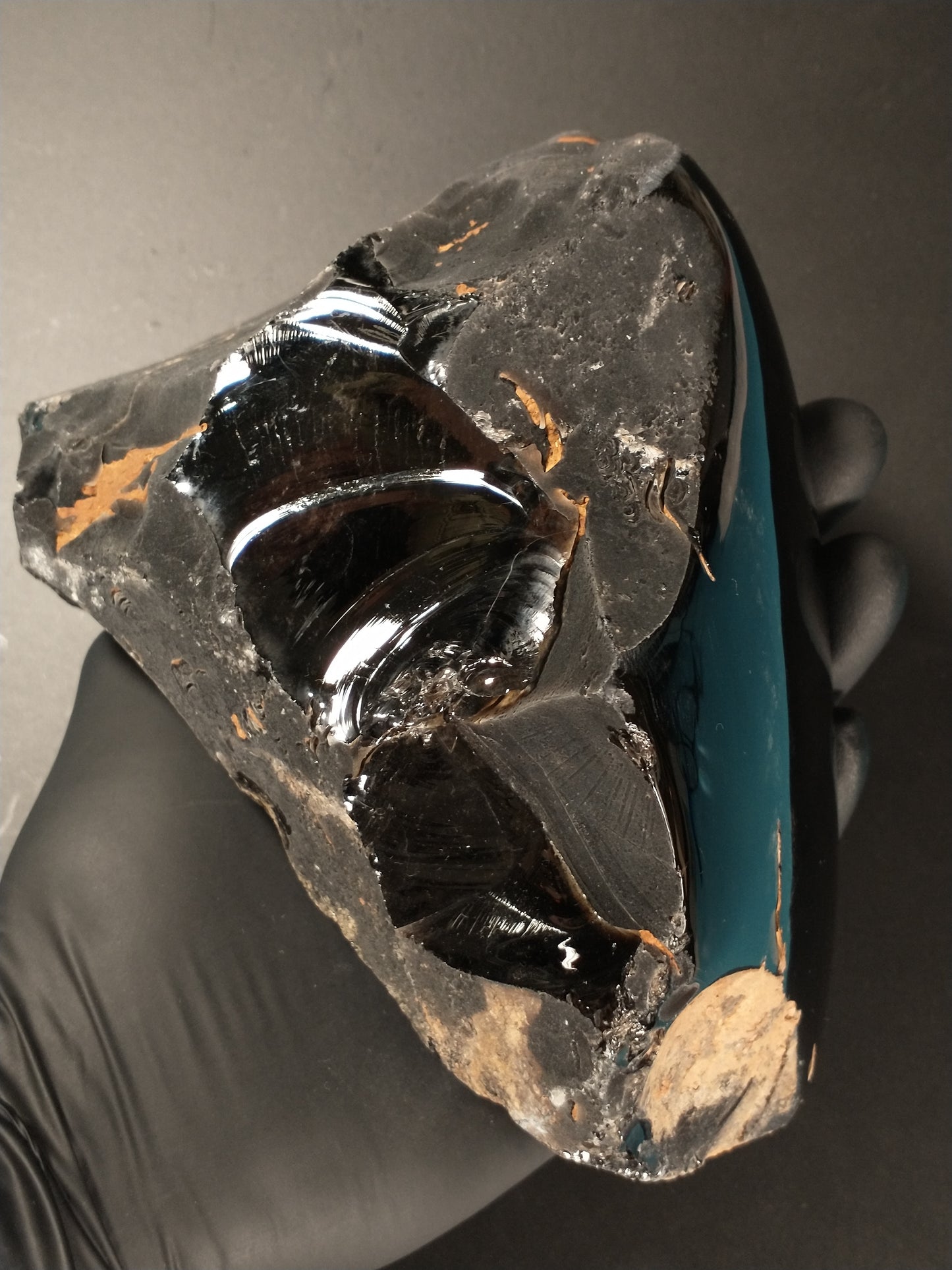 Obsidian Black Rough Crystal, Partial Polish, 3.2 lbs