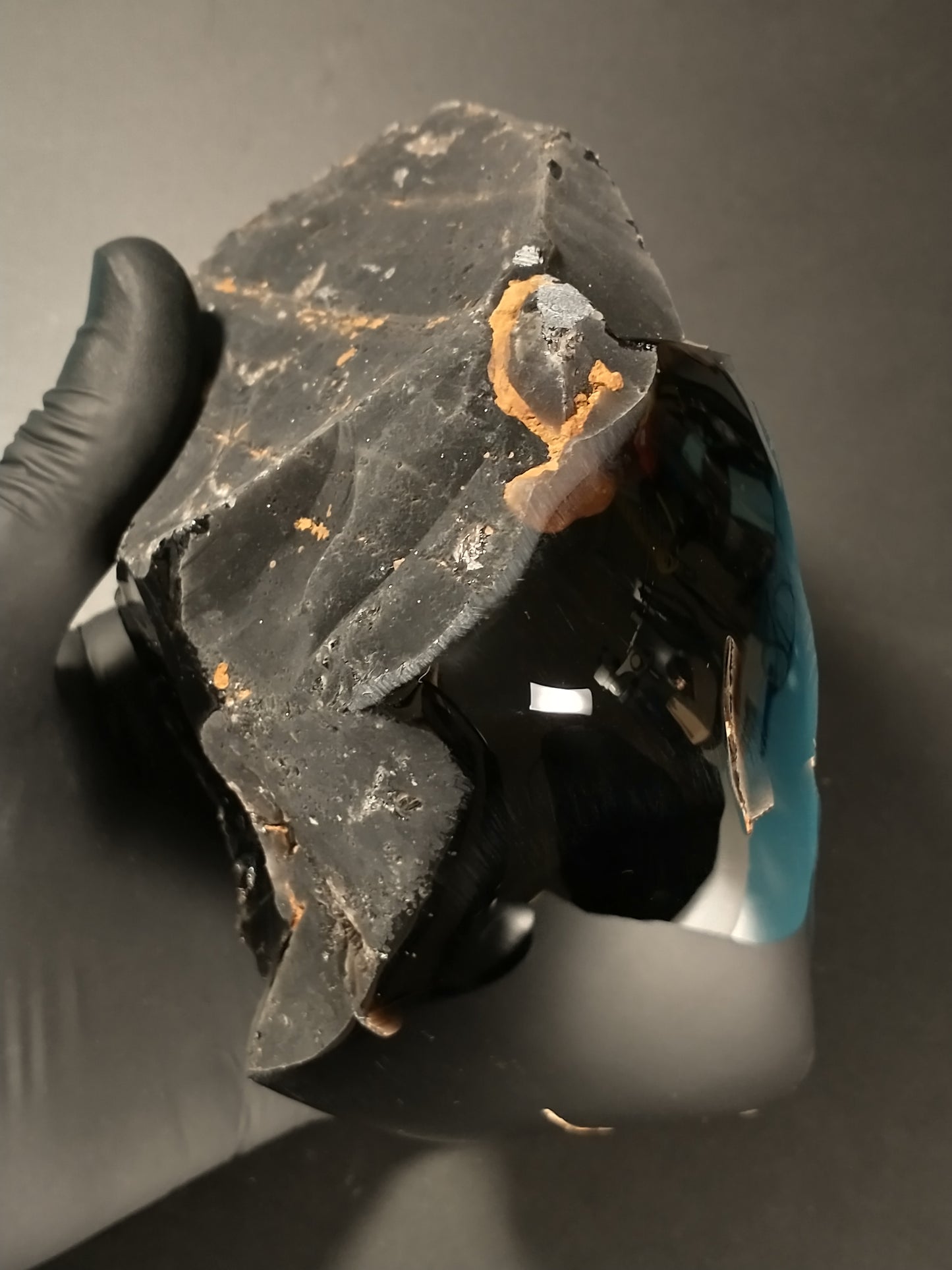 Obsidian Black Rough Crystal, Partial Polish, 3.2 lbs