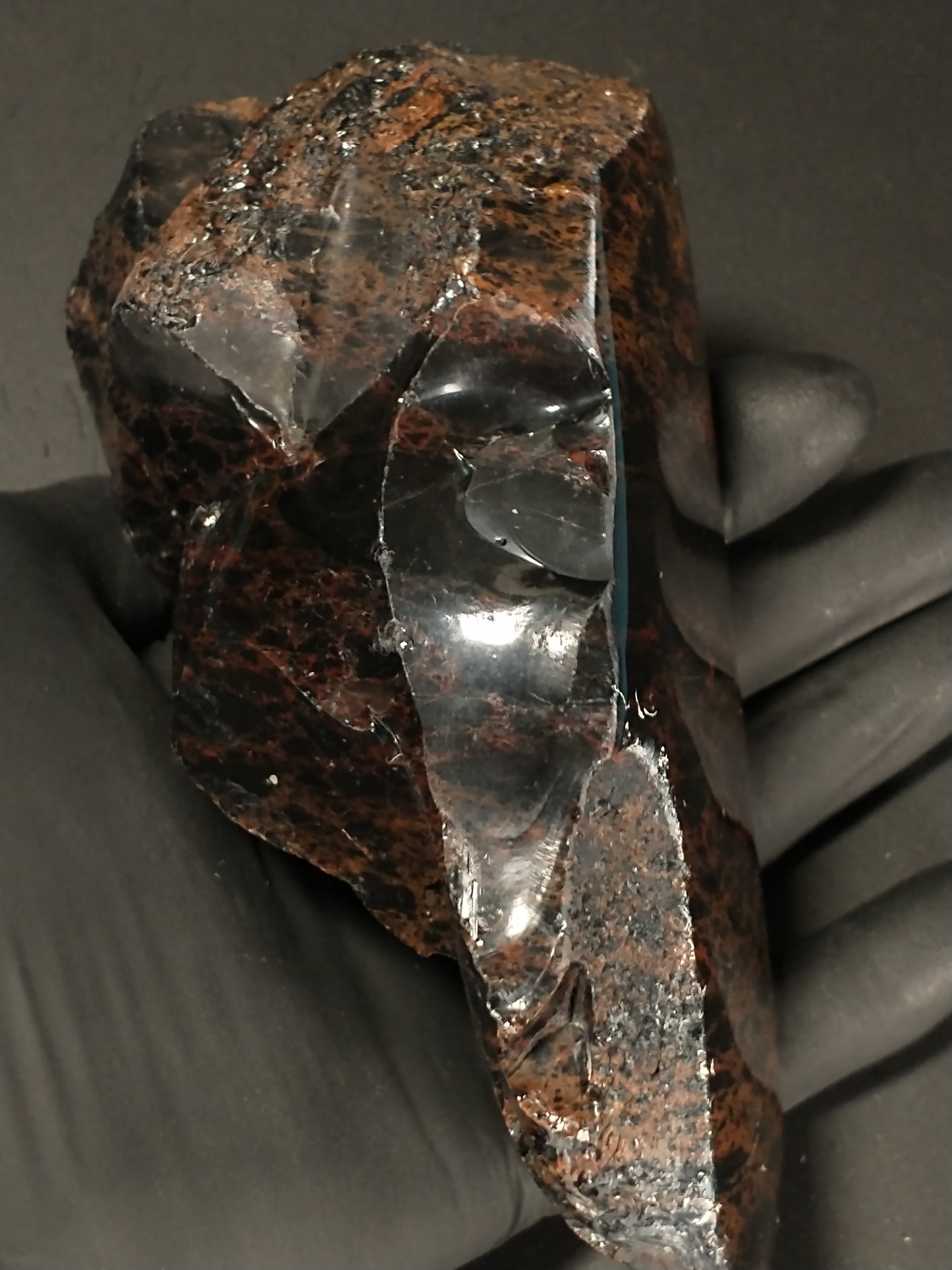 Obsidian Mahogany Rough Crystal, Partial Polish, 1.6 lbs