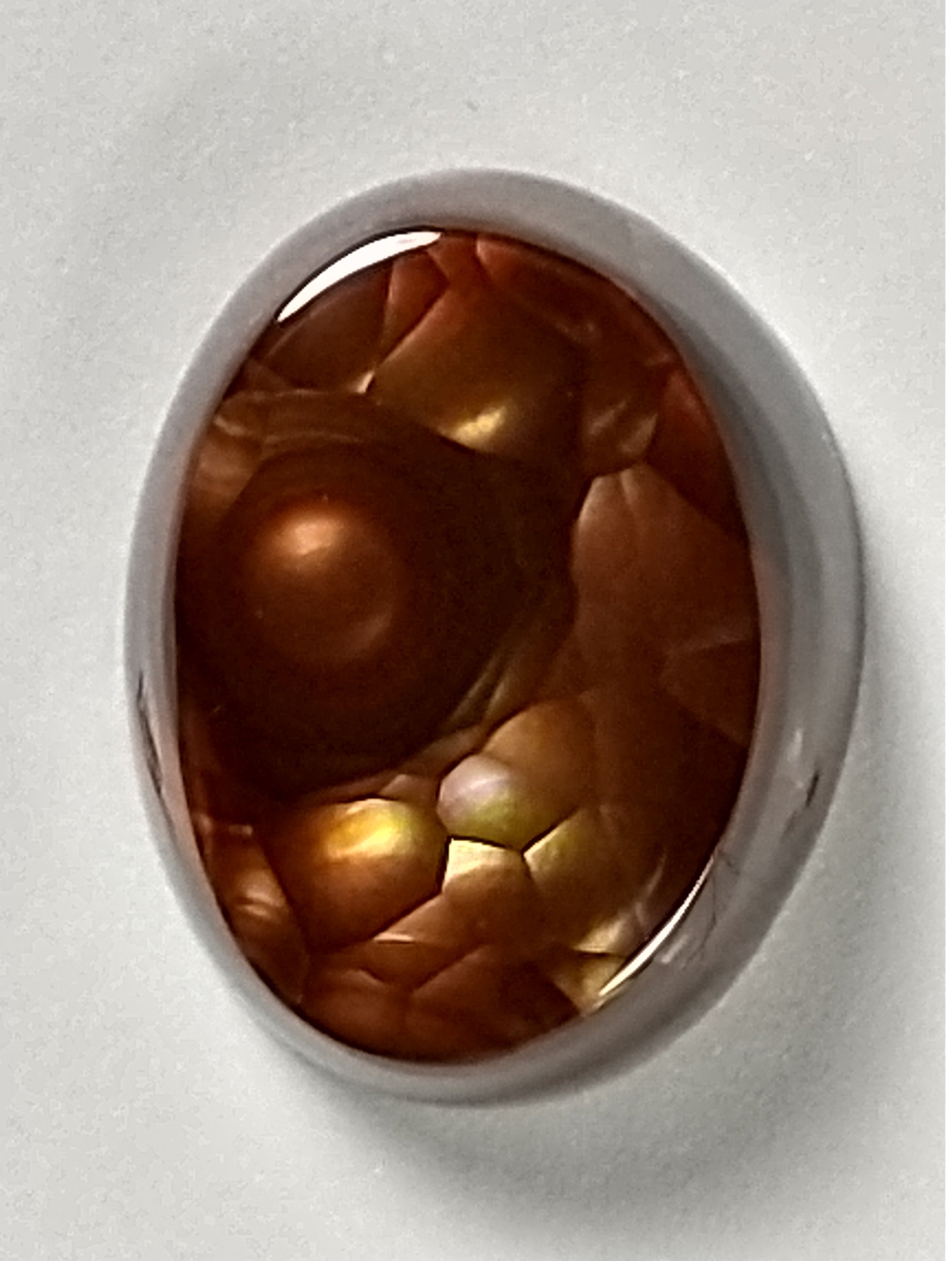 Fire Agate Cabochon, 2.5 Carat