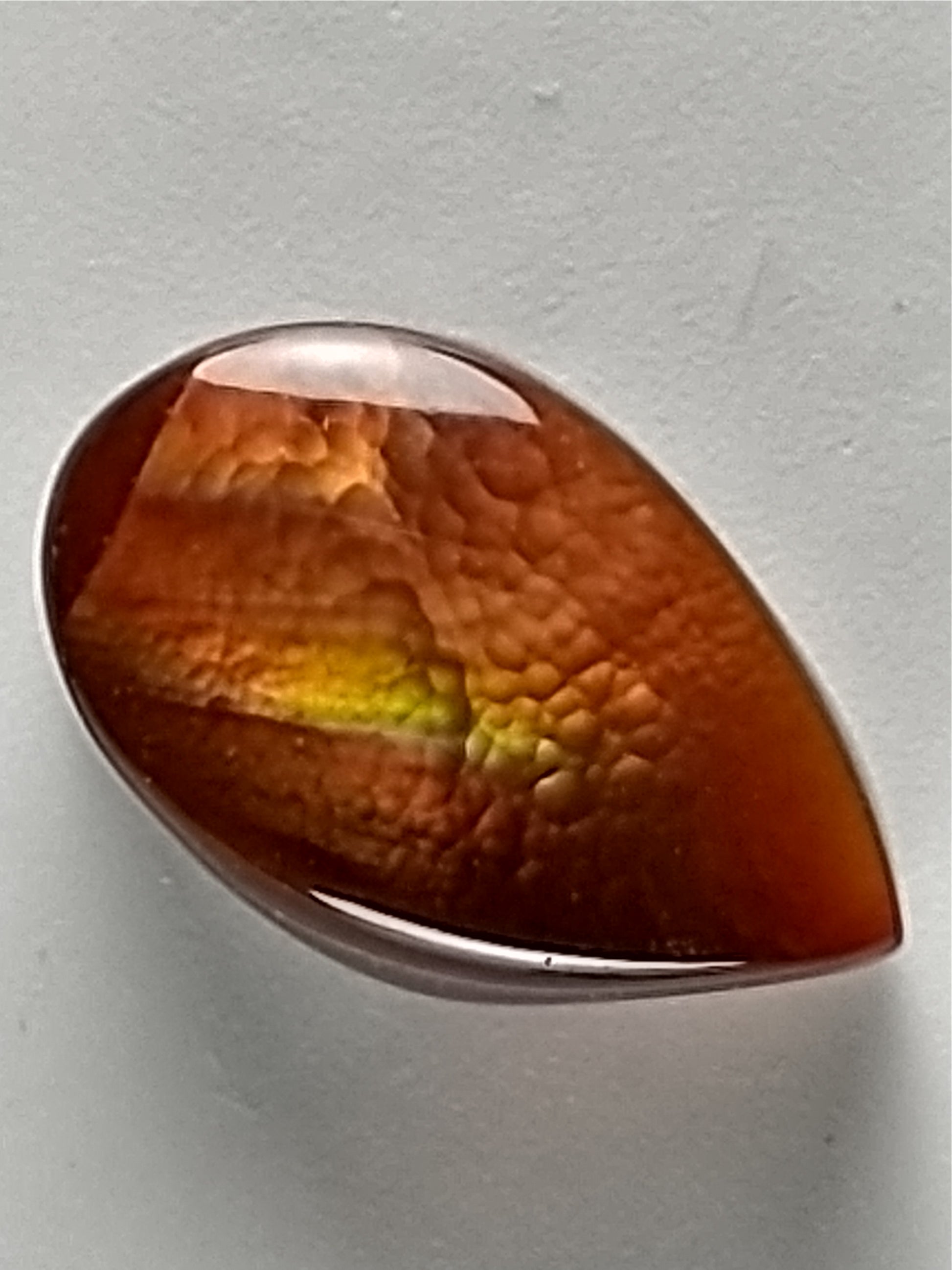 Fire Agate Cabochon, 2 Carat