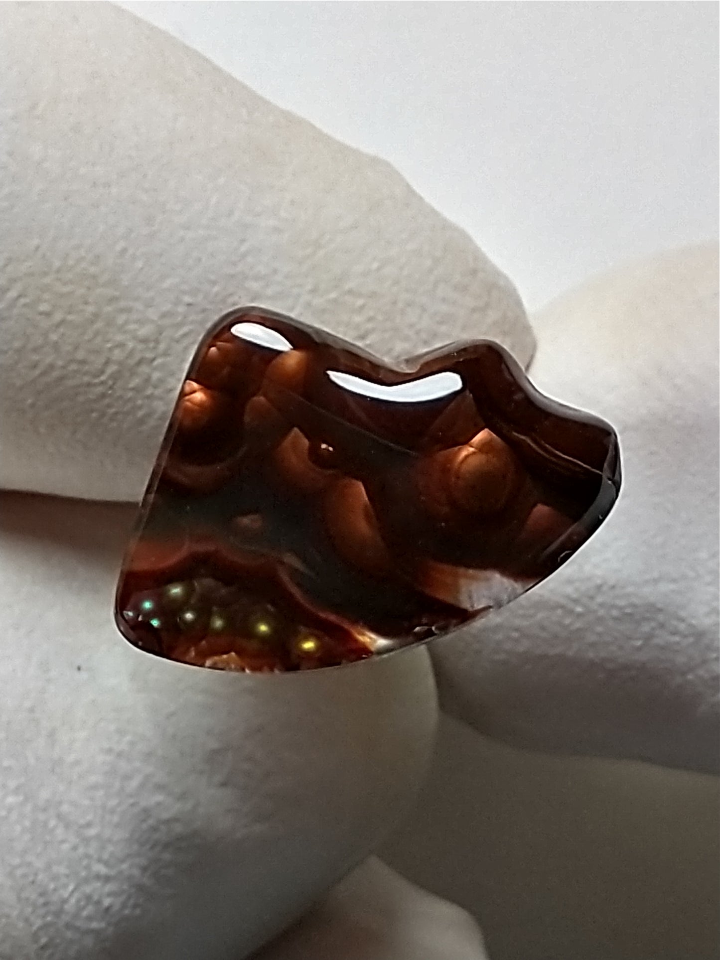 Fire Agate Cabochon, 4 Carat