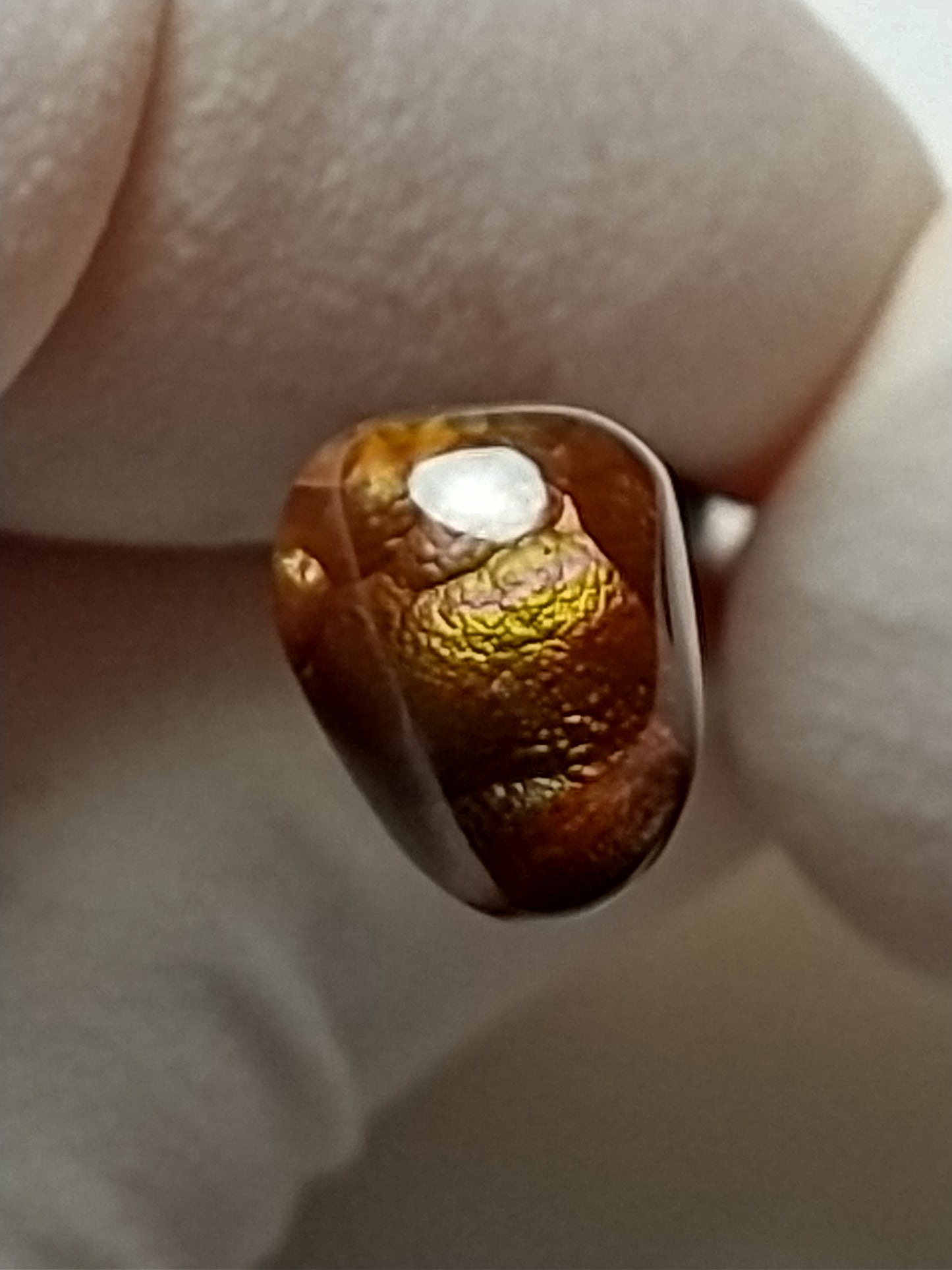 Fire Agate Cabochon, 1.5 Carat