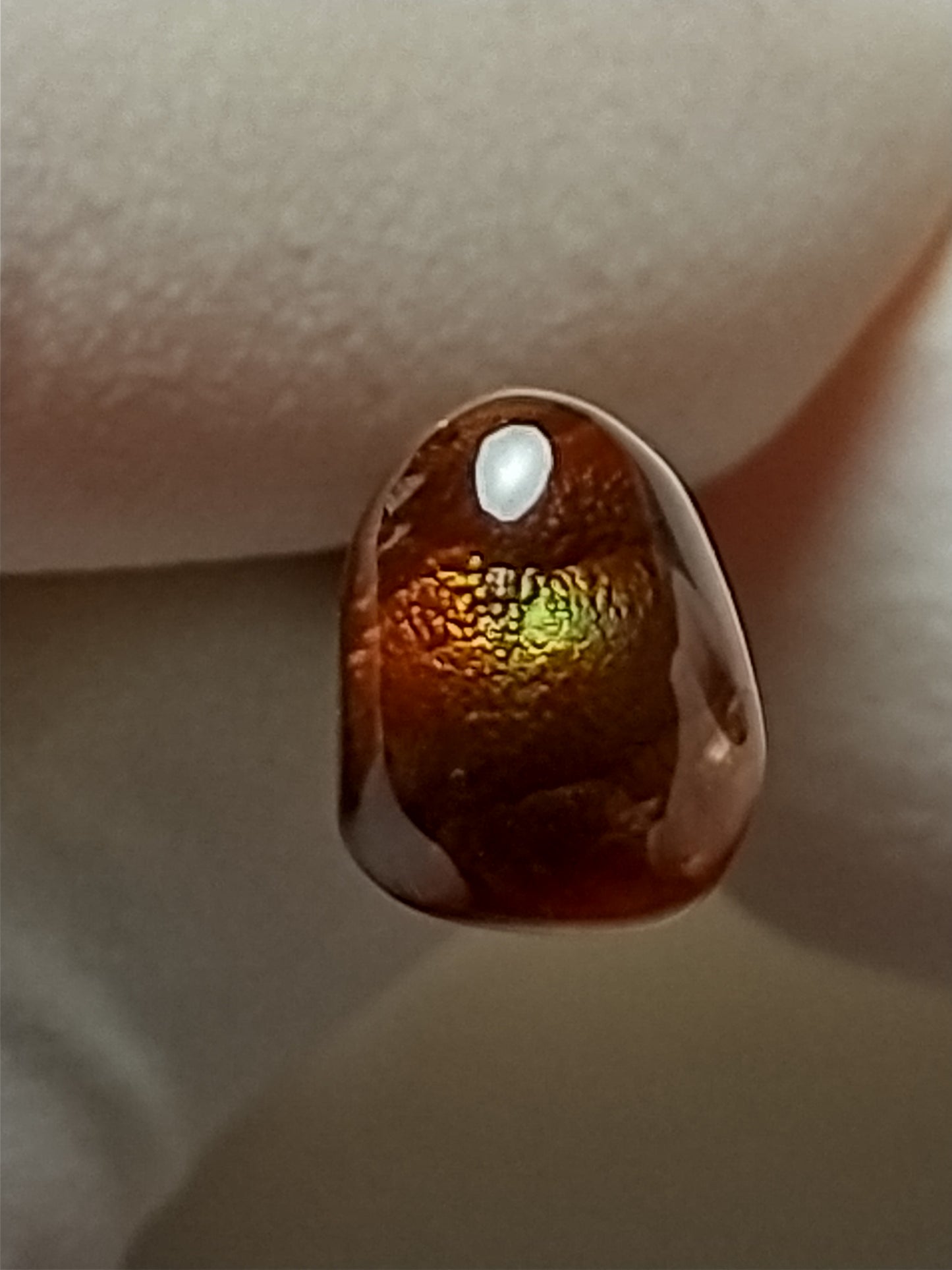 Fire Agate Cabochon, 1.5 Carat