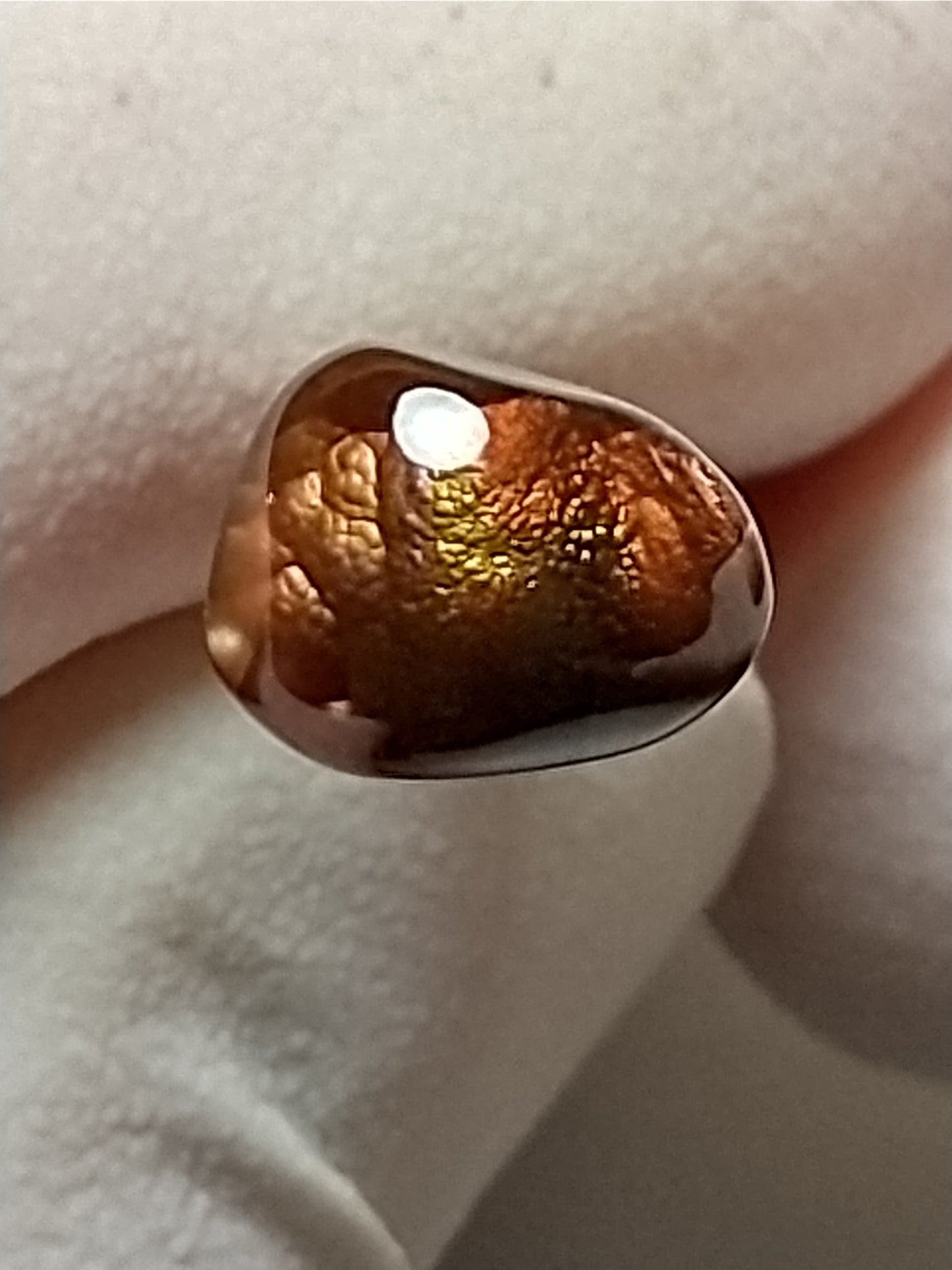 Fire Agate Cabochon, 1.5 Carat