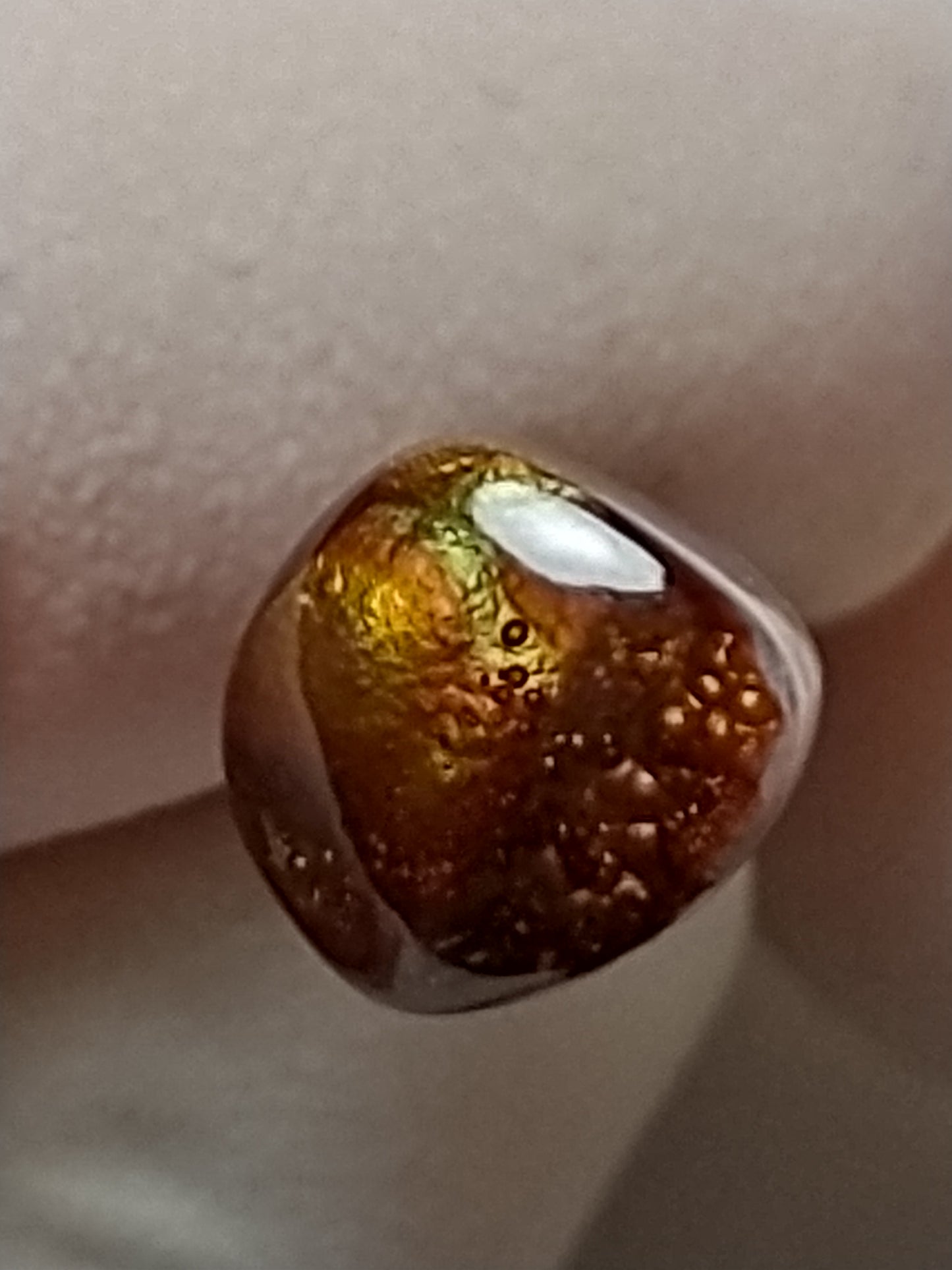 Fire Agate Cabochon, 2 Carat