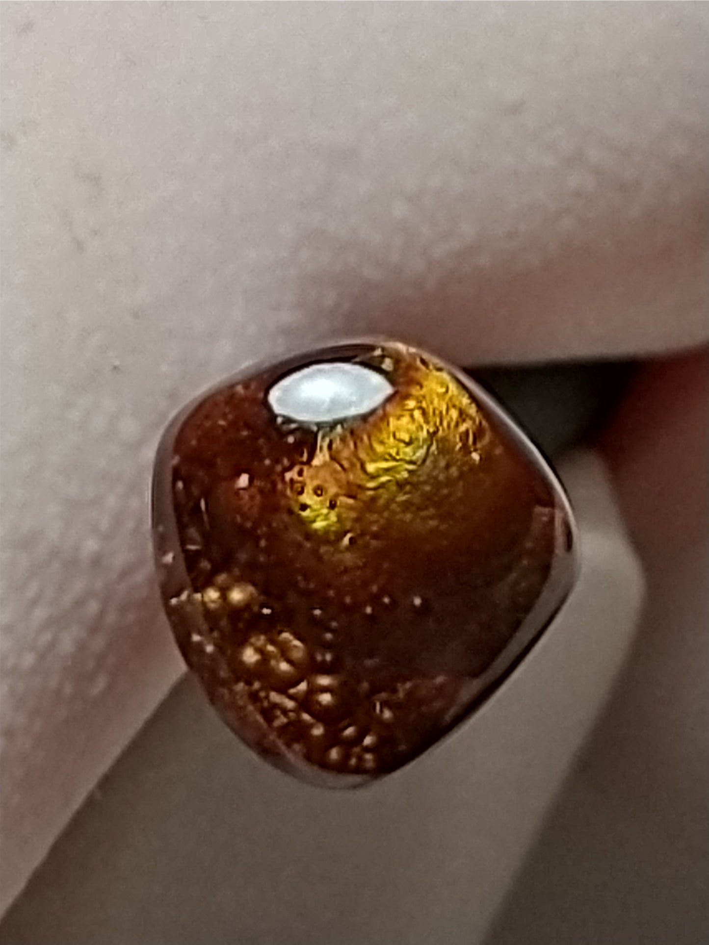 Fire Agate Cabochon, 2 Carat