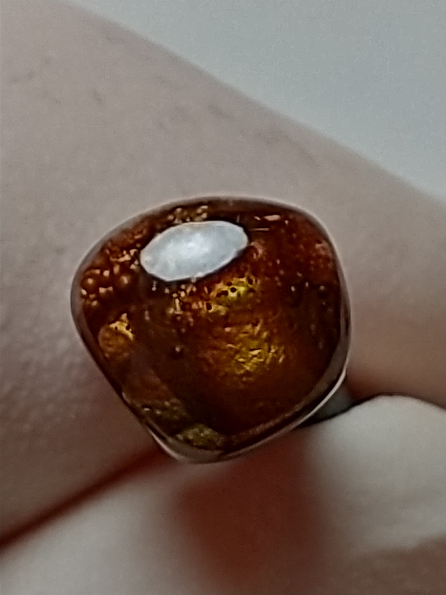 Fire Agate Cabochon, 2 Carat