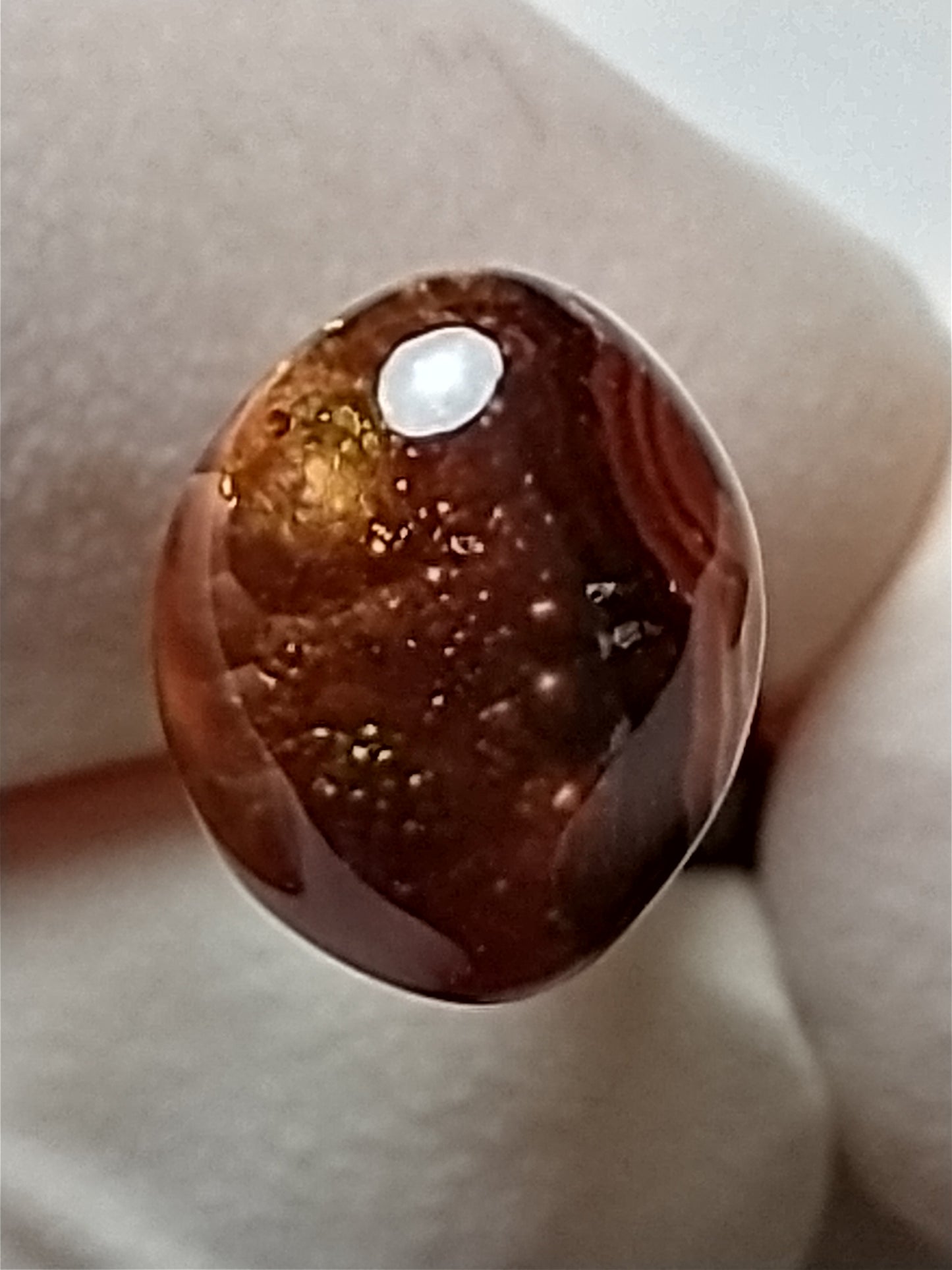Fire Agate Cabochon, 2.5 Carat