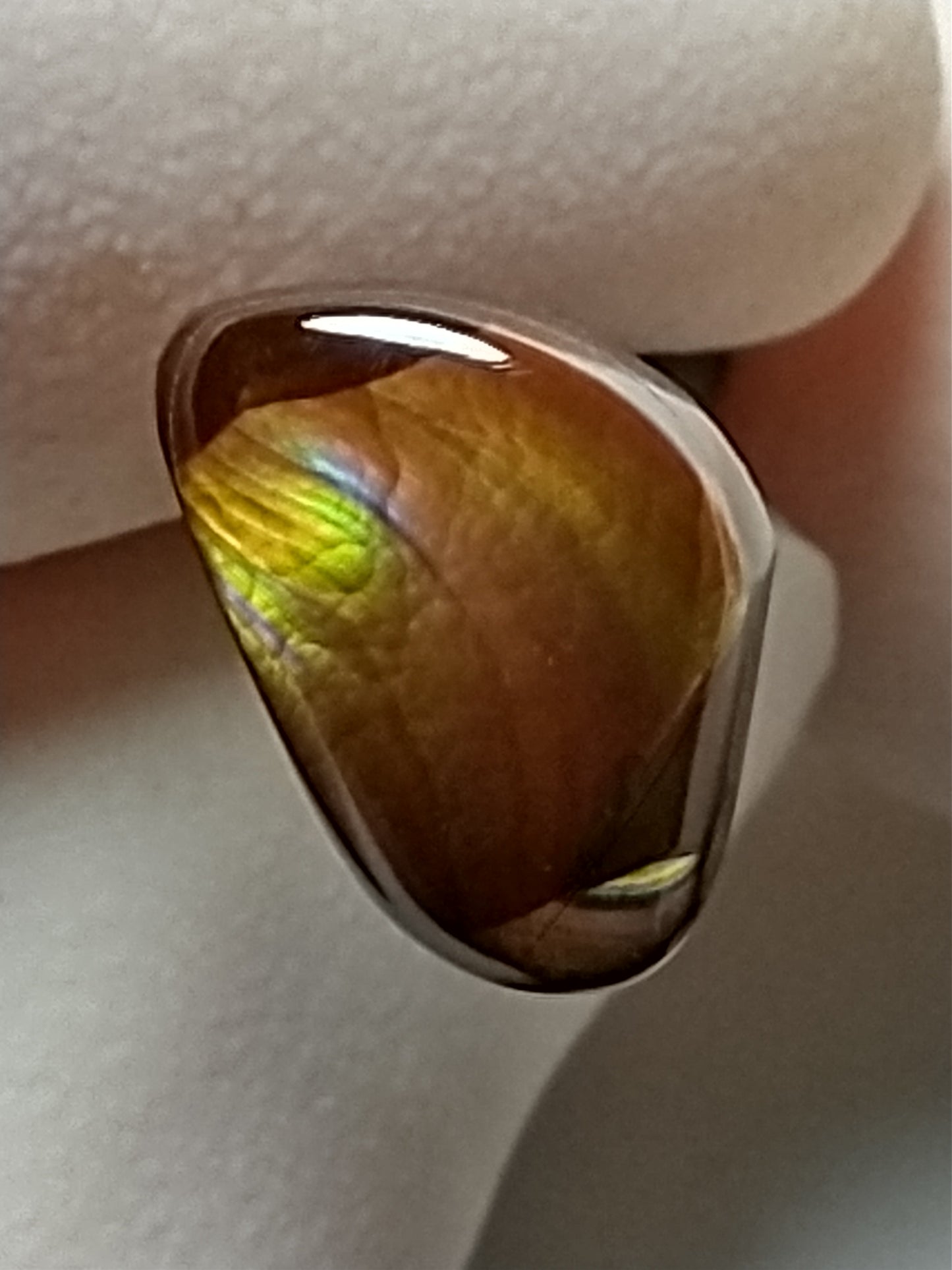Fire Agate Cabochon, 3 Carat