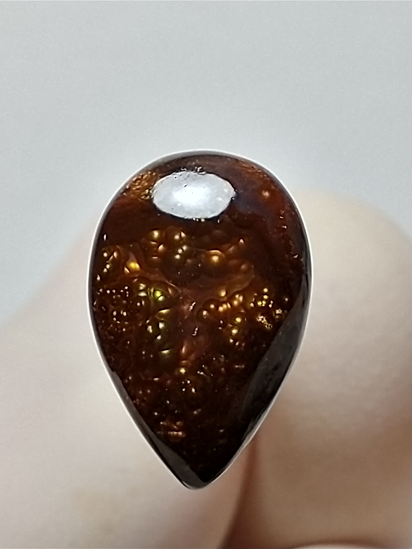 Fire Agate Cabochon, 4.5 Carat