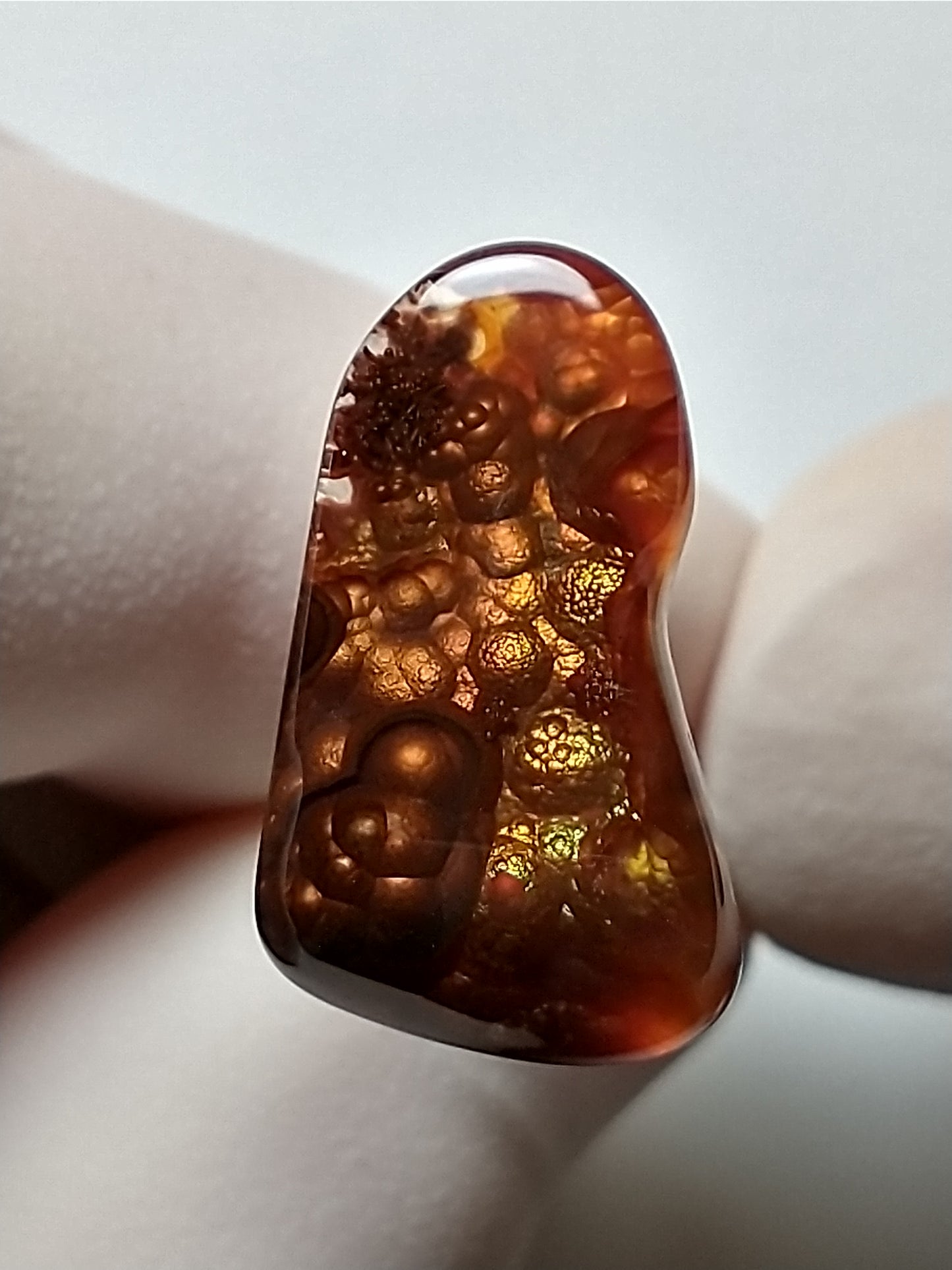 Fire Agate Cabochon, 6.5 Carat
