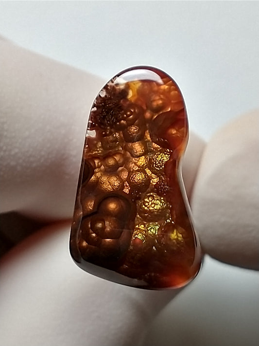 Fire Agate Cabochon, 6.5 Carat