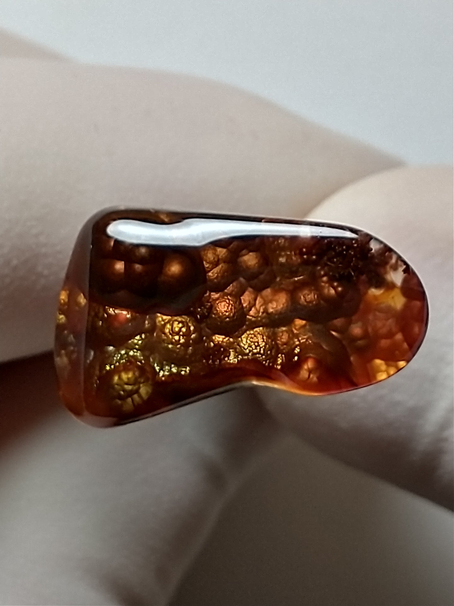 Fire Agate Cabochon, 6.5 Carat