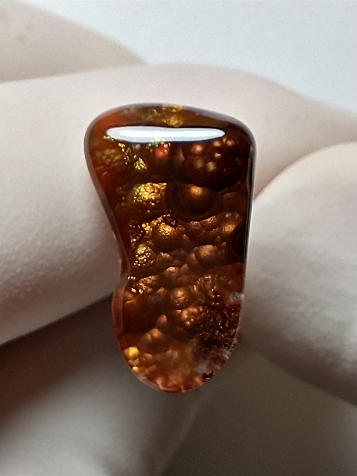 Fire Agate Cabochon, 6.5 Carat