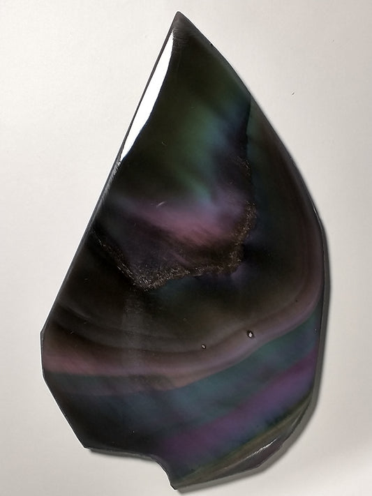 Obsidian Rainbow Slab Crystal, Polished Side, 7 inch