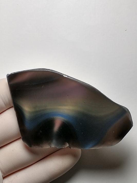 Obsidian Rainbow Slab Crystal, Polished Side, 3 inch