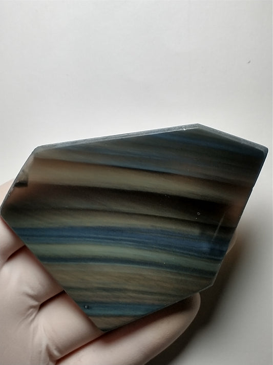 Obsidian Rainbow Slab Crystal, Polished Side, 3 inch