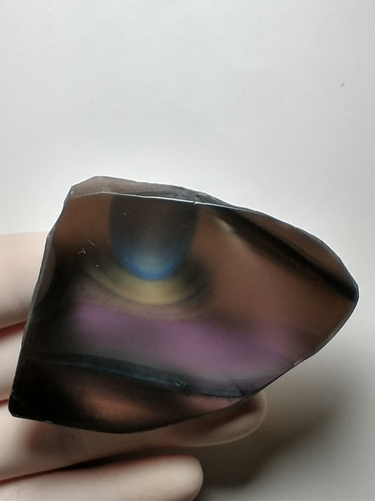 Obsidian Rainbow Slab Crystal, Polished Side, 3 inch