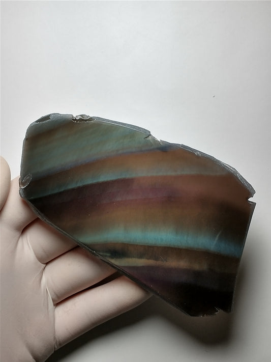 Obsidian Rainbow Slab Crystal, Polished Side, 4.5 inch