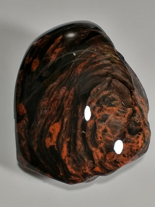 Obsidian Mahogany Rough Crystal, Partial Polish, 0.7 lbs