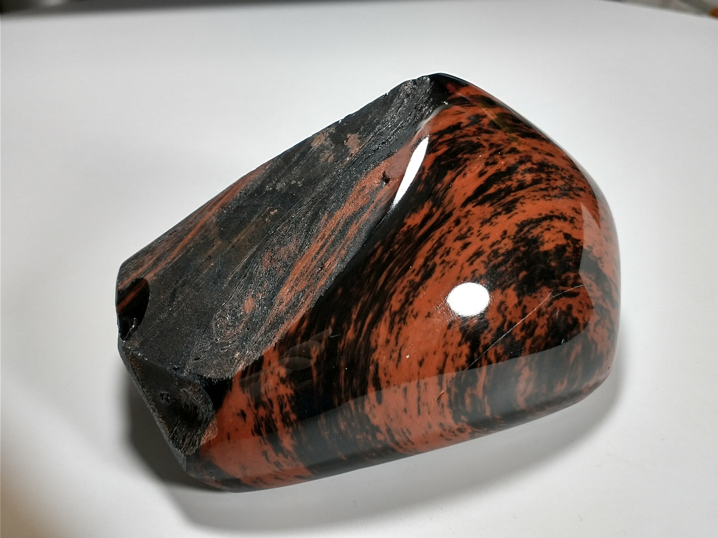 Obsidian Mahogany Rough Crystal, Partial Polish, 1.5 lbs