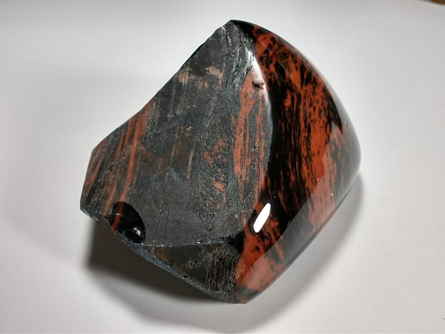 Obsidian Mahogany Rough Crystal, Partial Polish, 1.5 lbs