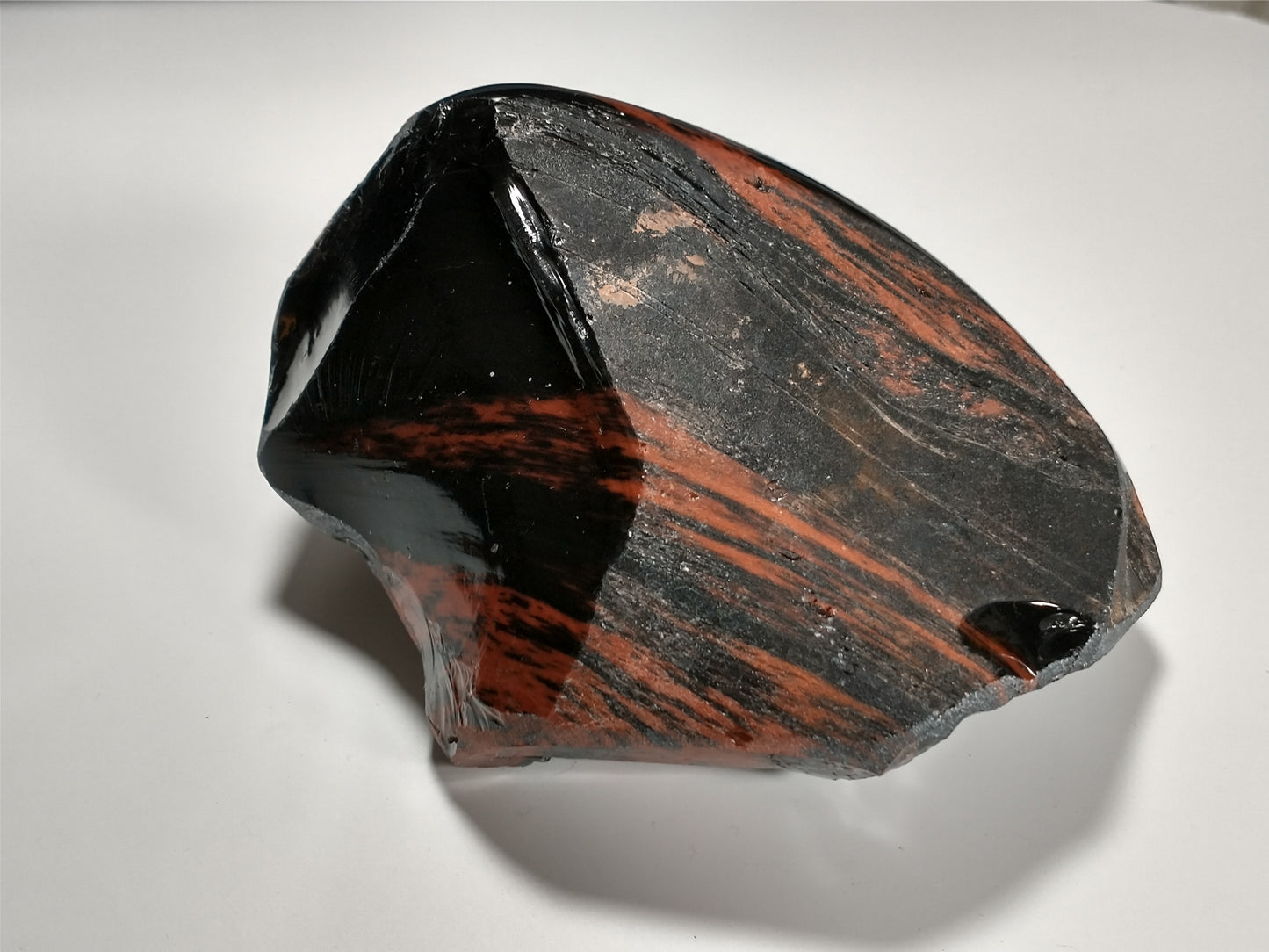 Obsidian Mahogany Rough Crystal, Partial Polish, 1.5 lbs