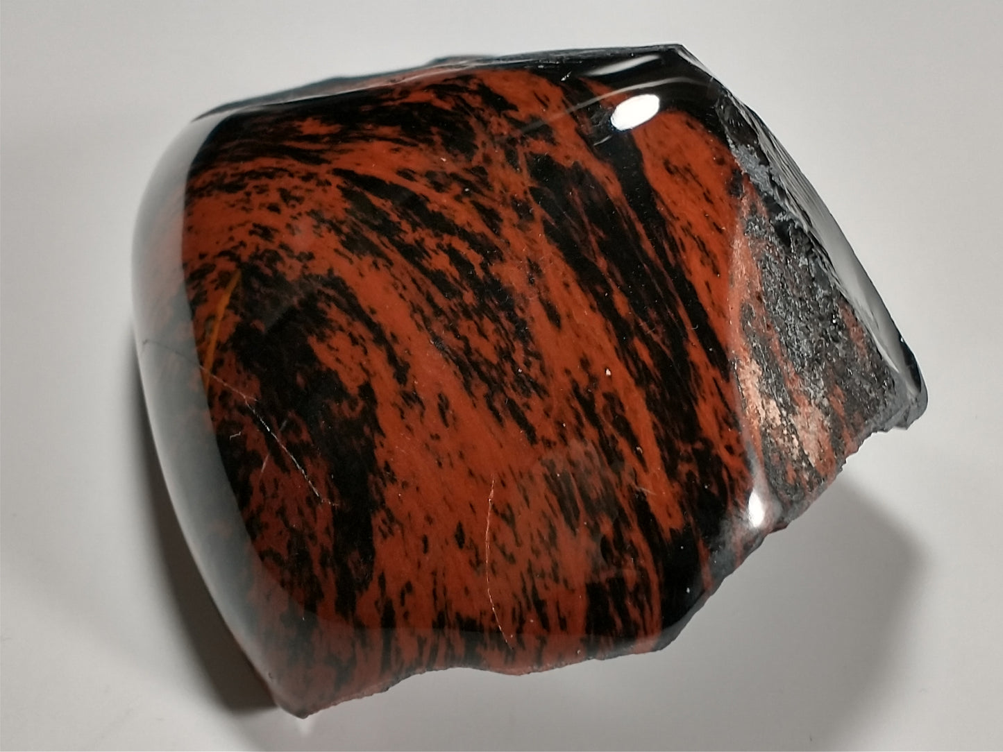 Obsidian Mahogany Rough Crystal, Partial Polish, 1.5 lbs