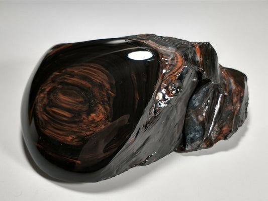 Obsidian Mahogany Rough Crystal, Partial Polish, 1.6 lbs