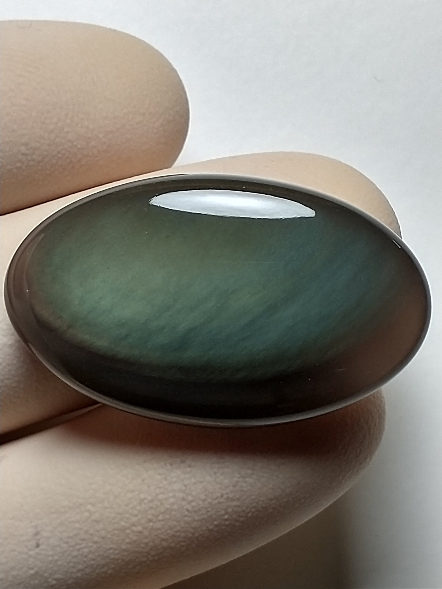 Obsidian Green Sheen Crystal Cabochon Small