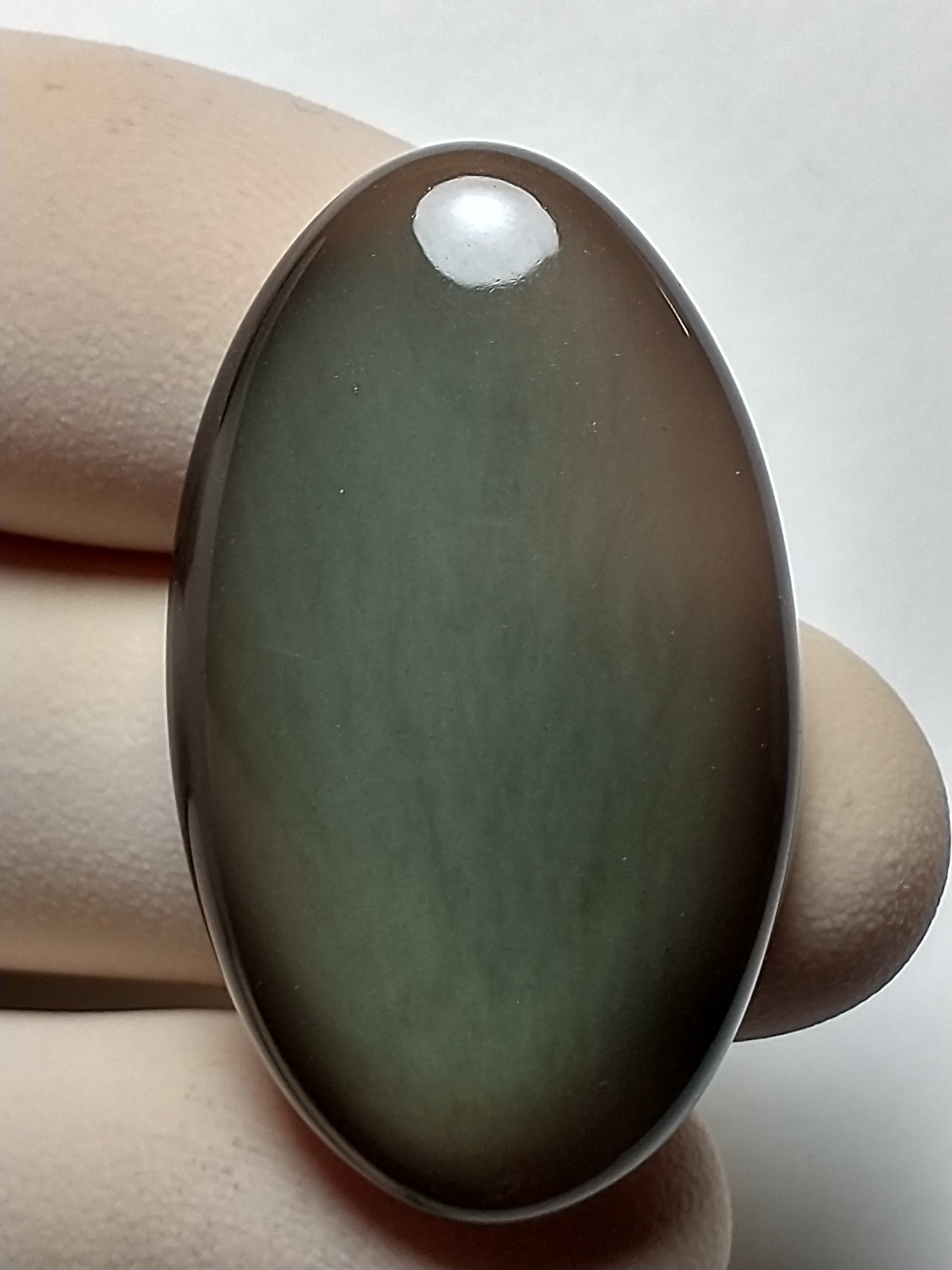 Obsidian Green Sheen Crystal Cabochon Medium