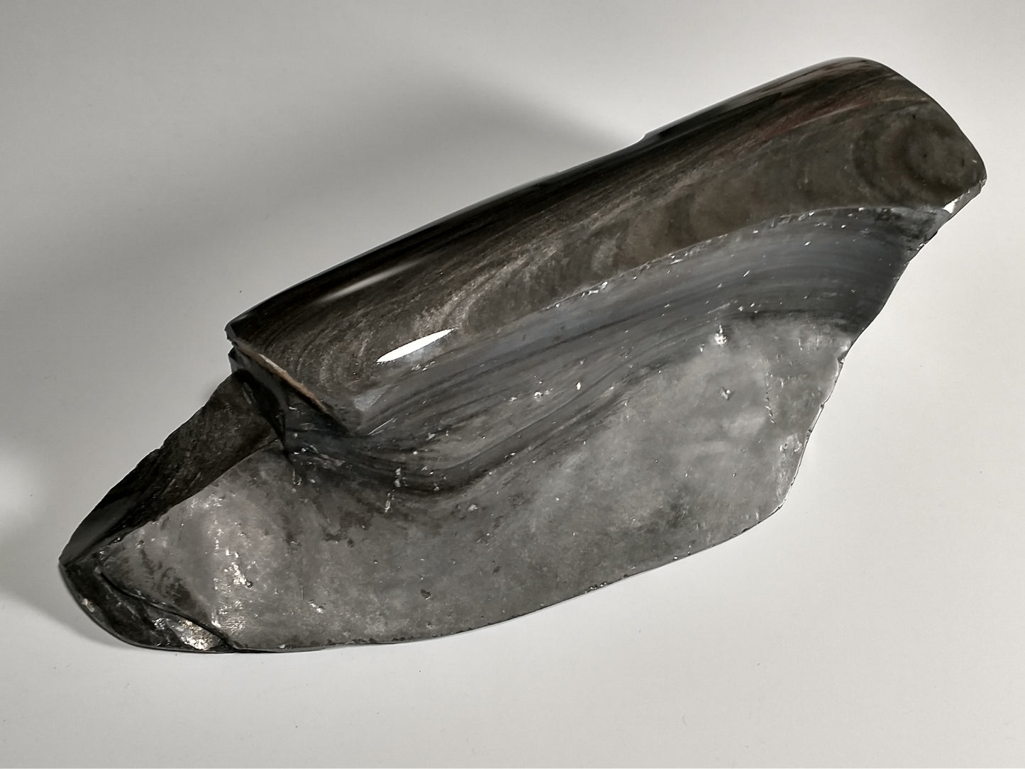 Obsidian Silver Rough Crystal, Partial Polish, 2.1 lbs