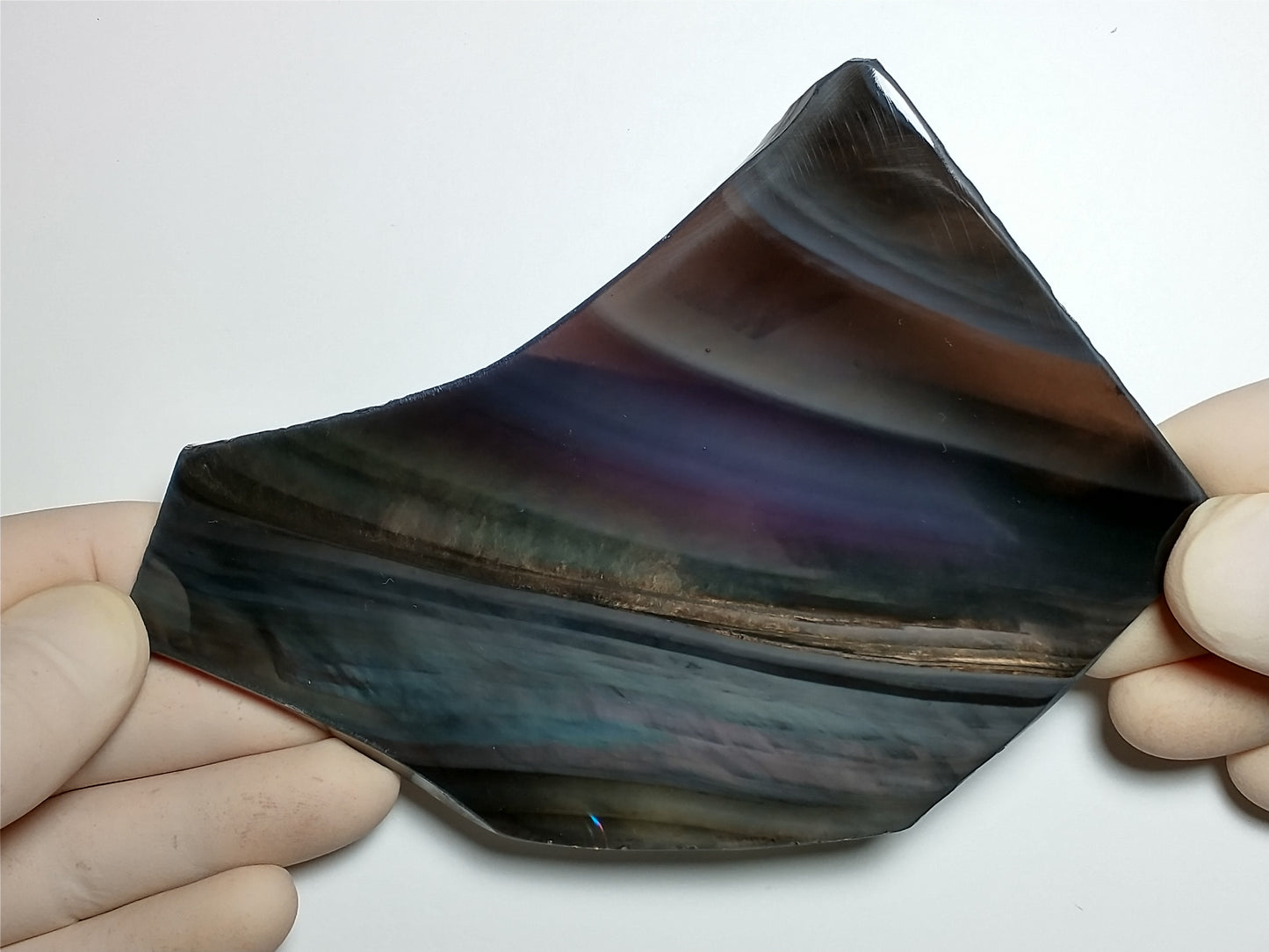 Obsidian Rainbow Slab Crystal, Polished Side, 6 inch